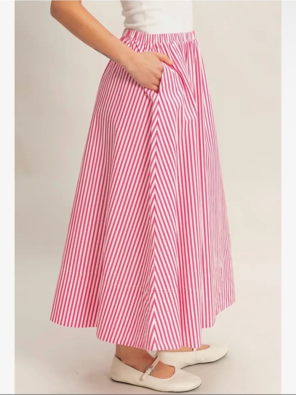 Cotton Pink Striped Skirt